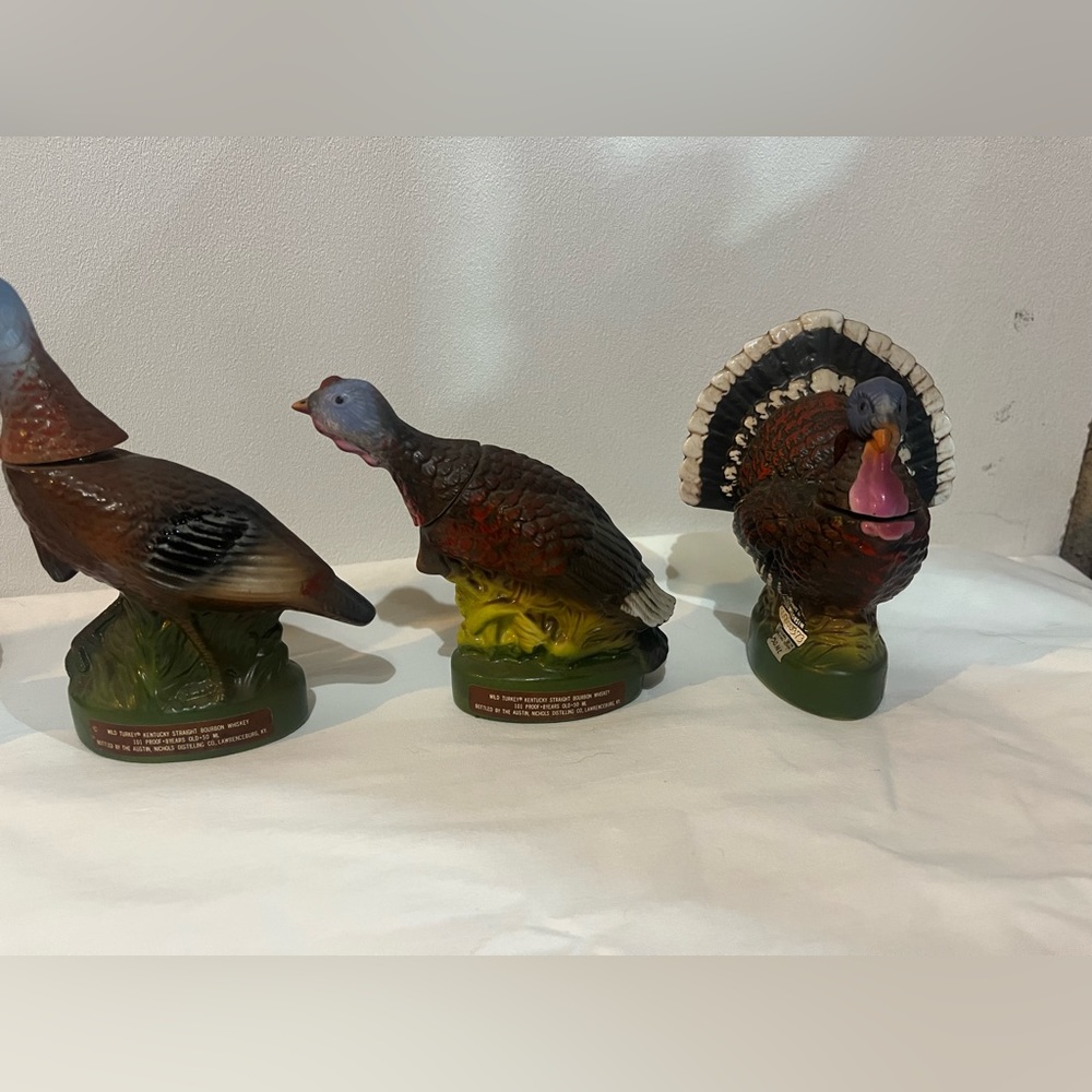 Wild Turkey set of miniature decanters